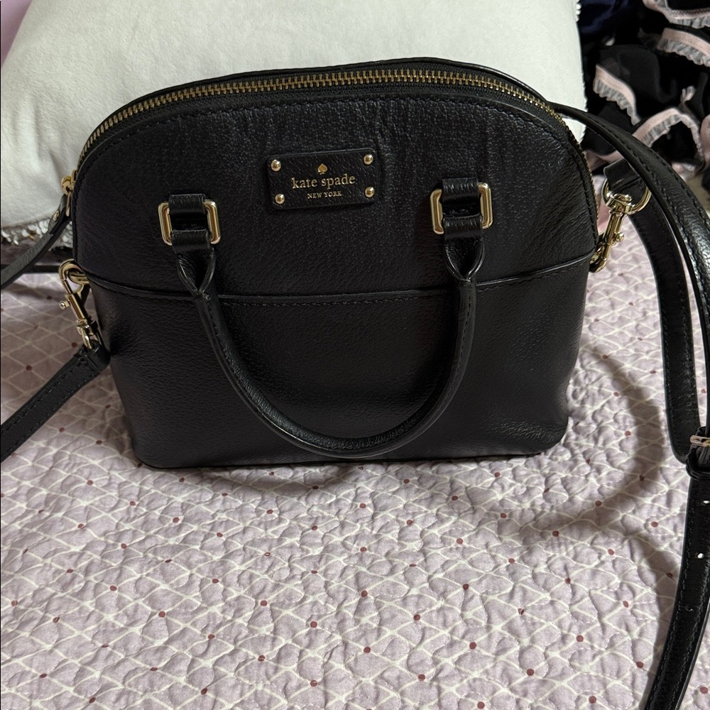 Kate Spade Black Crossbody Bag with Gold Accents